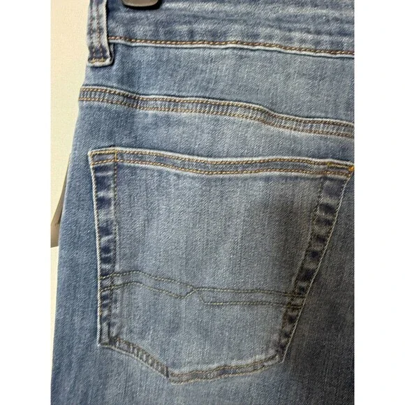 Buffalo Mens Ash Blue Stretch Comfort Veined and Crinkled Slim Jeans Size 34x30